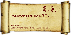 Rothschild Helén névjegykártya